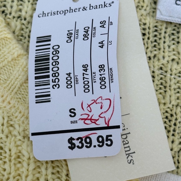 Christopher & Banks Butter Yellow 3/4 Sleeve Top S Soft Lightweight Breathable - Picture 9 of 13